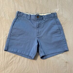J Crew Chino Shorts Mens‎ 28 Gray Cotton Stretch Flat Front Casual 5" Inseam